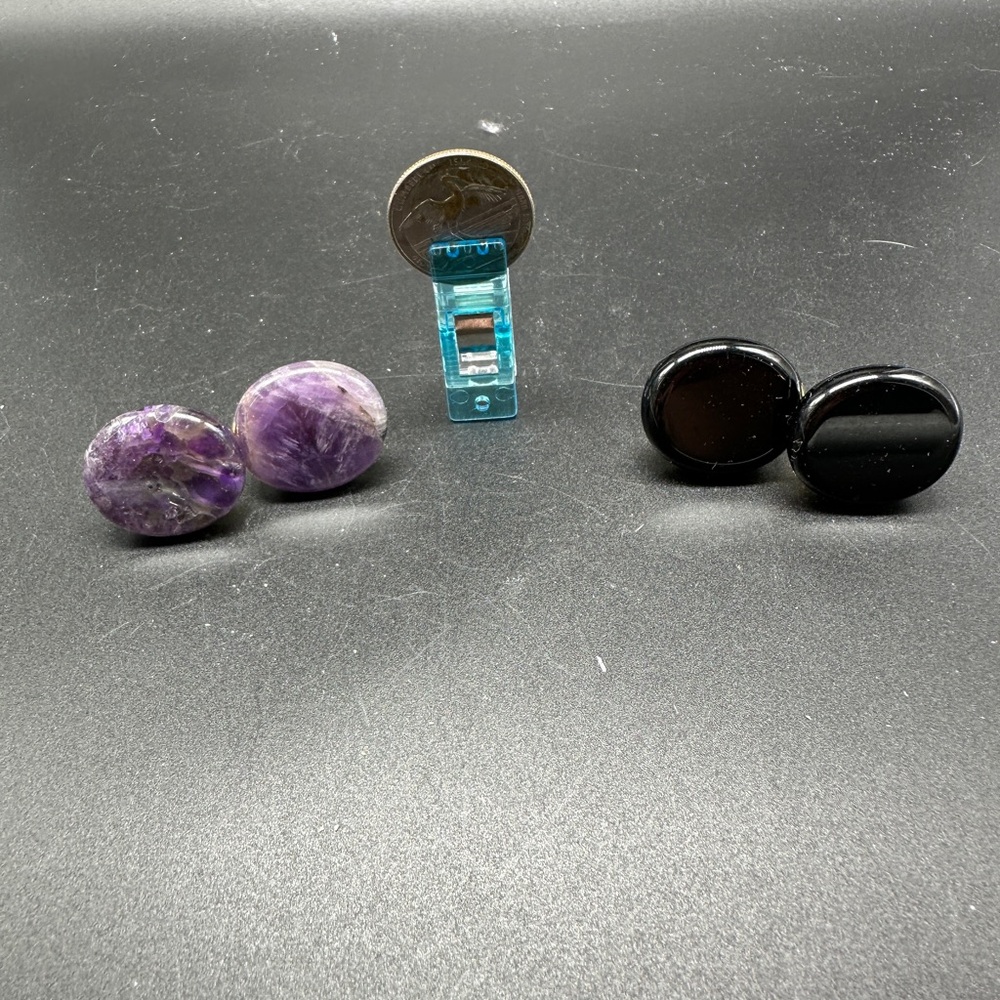 Amethyst and Onyx Drawer Pulls